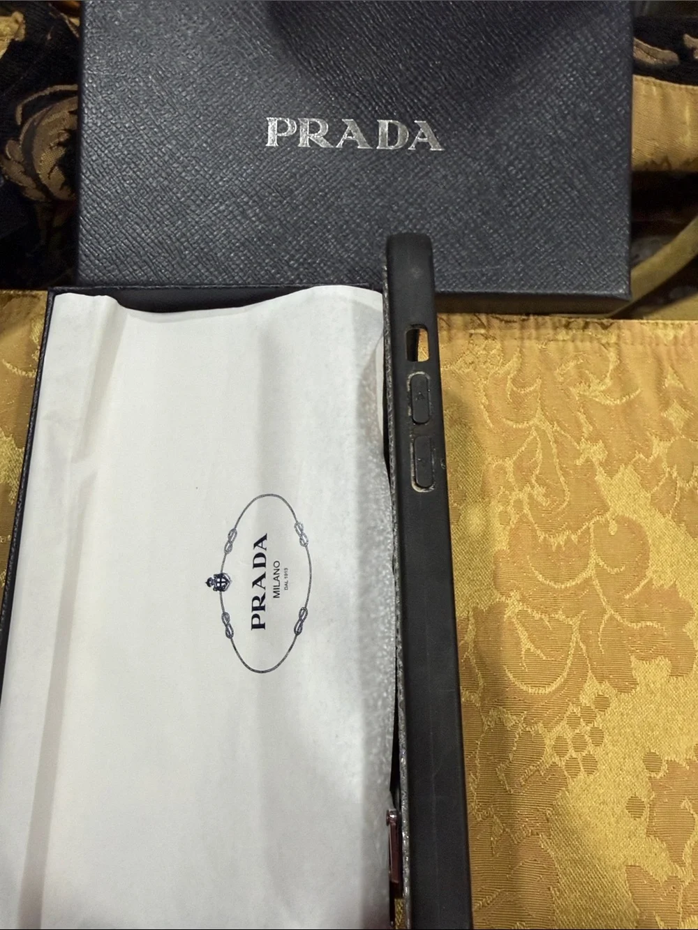 Prada Black Crystal-Embellished Phone Case